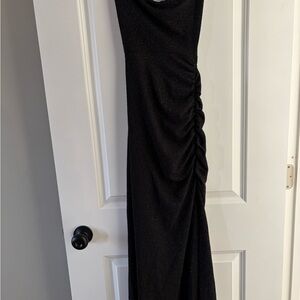 Windsor Black Ruched Maxi Dress